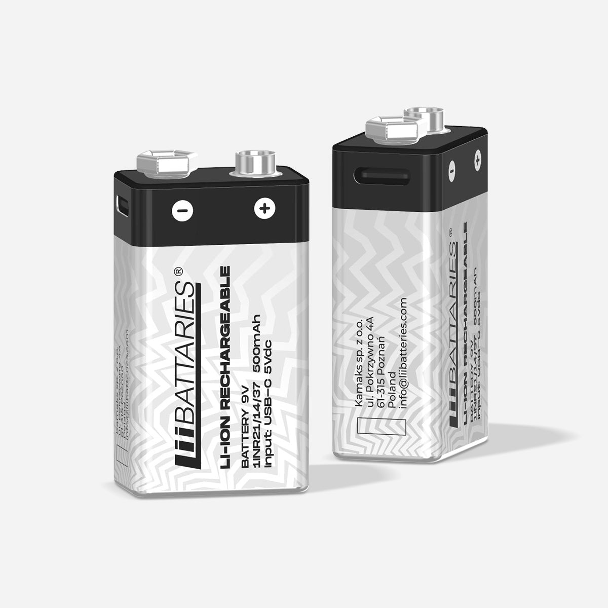 9V TYPE-C USB Rechargeable Lithium-ion Battery